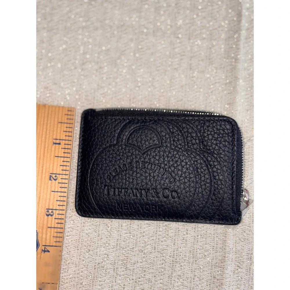 Tiffany & Co Card Case coin purse Black new Return to Tiffany Pebbled Leather